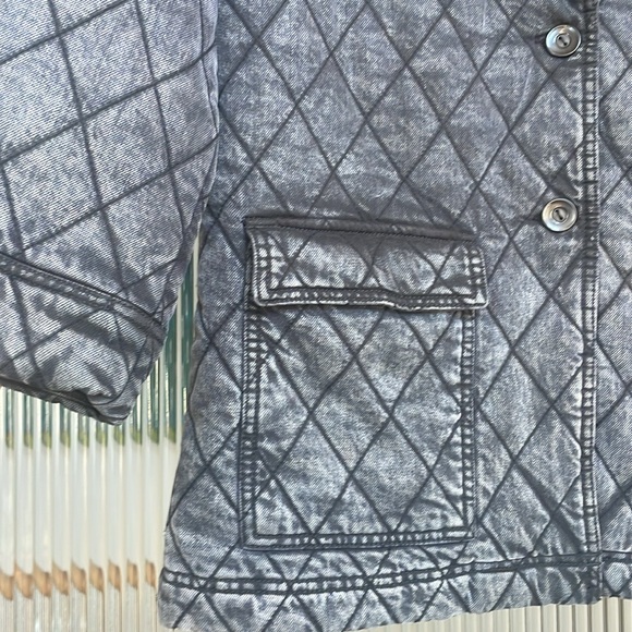 Young Fabulous & Broke Walker Quilted Denim Jacket in Mineral Wash Black - Picture 2 of 8